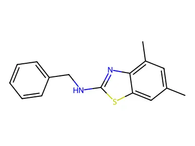 N-benzyl-4,6-dimethyl-1,3-benzothiazol-2-amine structure