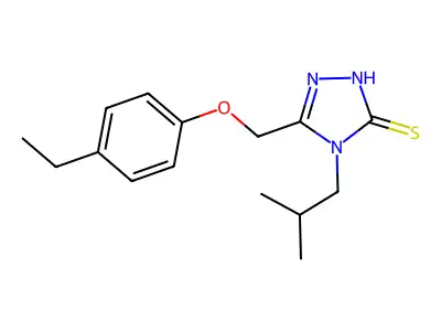 5-(4-ethylphenoxymethyl)-4-(2-methylpropyl)-4H-1,2,4-triazole-3-thiol structure