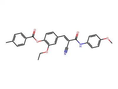 [4-[(E)-2-cyano-3-(4-methoxyanilino)-3-oxoprop-1-enyl]-2-ethoxyphenyl] 4-methylbenzoate structure