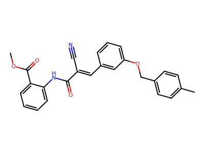methyl 2-[[(E)-2-cyano-3-[3-[(4-methylphenyl)methoxy]phenyl]prop-2-enoyl]amino]benzoate structure