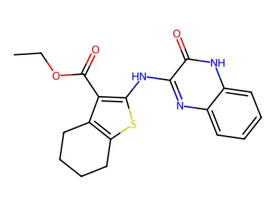 ethyl 2-[(3-oxo-3,4-dihydroquinoxalin-2-yl)amino]-4,5,6,7-tetrahydro-1-benzothiophene-3-carboxylate structure