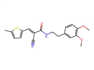 2-cyano-N-[2-(3,4-dimethoxyphenyl)ethyl]-3-(5-methylthiophen-2-yl)prop-2-enamide structure