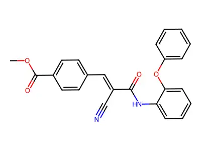 methyl 4-[(E)-2-cyano-3-oxo-3-(2-phenoxyanilino)prop-1-enyl]benzoate structure