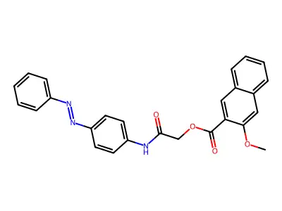 (4-phenyldiazenylphenyl)carbamoylmethyl 3-methoxynaphthalene-2-carboxylate structure