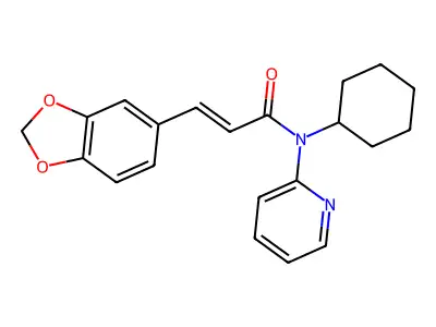 3-(1,3-Benzodioxol-5-yl)-N-cyclohexyl-N-(2-pyridinyl)-2-propenamide structure
