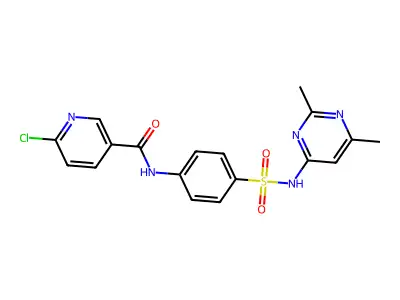 6-chloro-N-[4-[(2,6-dimethylpyrimidin-4-yl)sulfamoyl]phenyl]pyridine-3-carboxamide structure