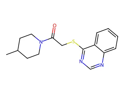 1-(4-Methylpiperidin-1-yl)-2-quinazolin-4-ylsulfanylethanone structure
