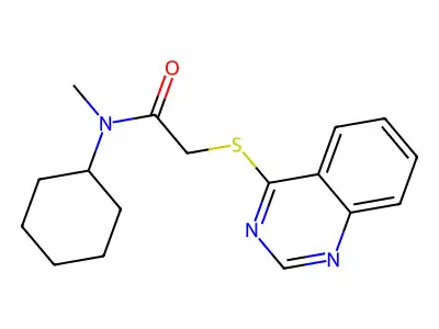 N-cyclohexyl-N-methyl-2-quinazolin-4-ylsulfanylacetamide structure