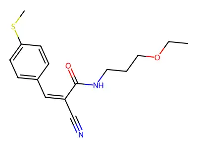 2-cyano-N-(3-ethoxypropyl)-3-[4-(methylsulfanyl)phenyl]prop-2-enamide structure