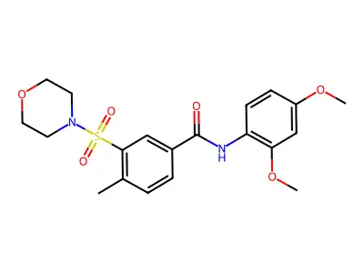 N-(2,4-dimethoxyphenyl)-4-methyl-3-(morpholine-4-sulfonyl)benzamide structure