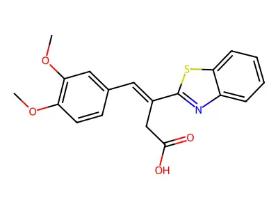3-Benzothiazol-2-yl-4-(3,4-dimethoxy-phenyl)-but-3-enoic acid structure