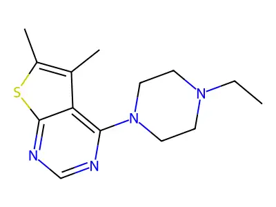 4-(4-Ethylpiperazin-1-yl)-5,6-dimethylthieno[2,3-d]pyrimidine structure