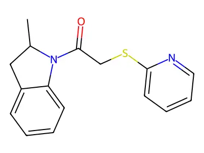 1-(2-methyl-2,3-dihydro-1H-indol-1-yl)-2-(pyridin-2-ylsulfanyl)ethanone structure