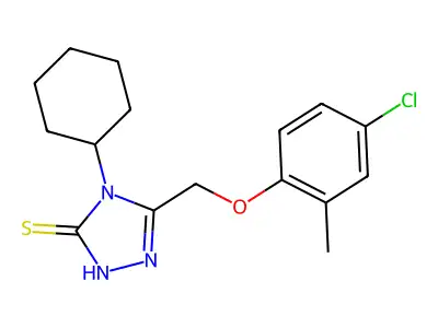 5-(4-chloro-2-methylphenoxymethyl)-4-cyclohexyl-4H-1,2,4-triazole-3-thiol structure