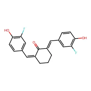 Cyclohexanone, 2,6-bis[(3-fluoro-4-hydroxyphenyl)methylene]- structure