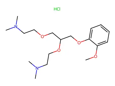 1-(2-Methoxy)-phenoxy-2,3-bis((2-dimethylamino)ethoxy)propane hydrochloride structure
