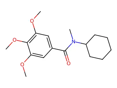 N-cyclohexyl-3,4,5-trimethoxy-N-methylbenzamide structure