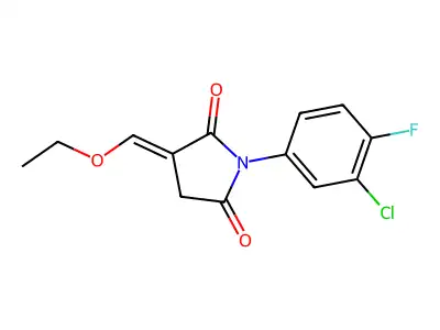 2,5-Pyrrolidinedione,1-(3-chloro-4-fluorophenyl)-3-(ethoxymethylene)- structure