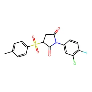 1-(3-Chloro-4-fluorophenyl)-3-(4-methylbenzene-1-sulfonyl)pyrrolidine-2,5-dione structure