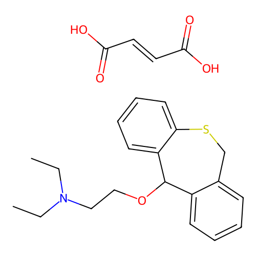 Triethylamine, 2-((6,11-dihydrodibenzo(b,e)thiepin-11-yl)oxy)-, fumarate (1:1) structure