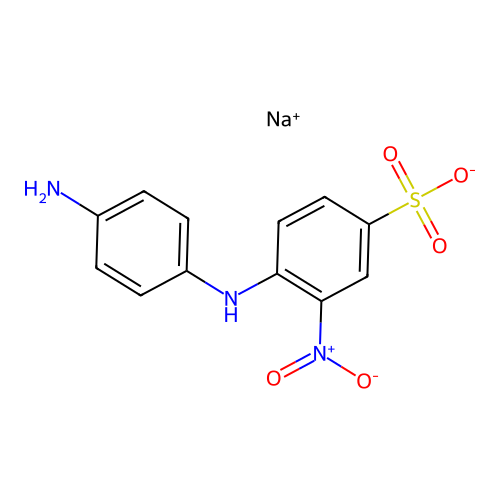 Sodium 4-(p-aminoanilino)-3-nitrobenzenesulphonate structure
