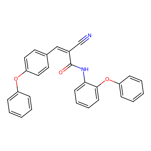 2-cyano-N-(2-phenoxyphenyl)-3-(4-phenoxyphenyl)prop-2-enamide structure