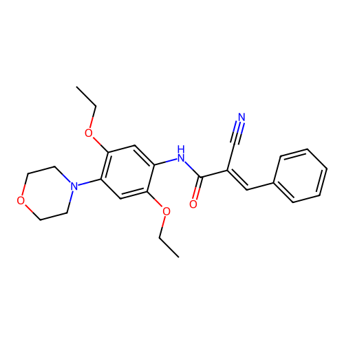 2-cyano-N-(2,5-diethoxy-4-morpholin-4-ylphenyl)-3-phenylprop-2-enamide structure