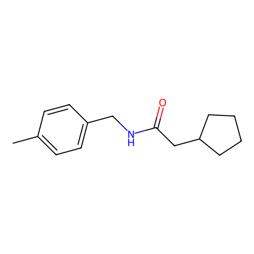 2-cyclopentyl-N-(4-methylbenzyl)acetamide structure