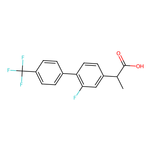 2-(2-Fluoro-4'-trifluoromethylbiphenyl-4-yl)propionic acid structure