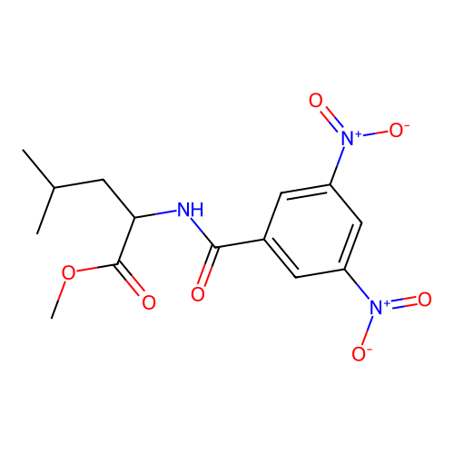 Methyl 2-({3,5-bisnitrobenzoyl}amino)-4-methylpentanoate structure