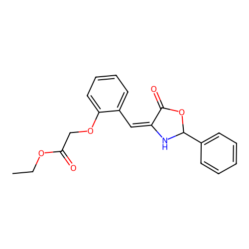 ethyl 2-[2-[(E)-(5-oxo-2-phenyl-1,3-oxazolidin-4-ylidene)methyl]phenoxy]acetate structure