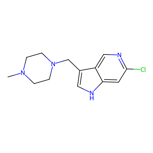 6-Chloro-3-((4-methyl-1-piperazinyl)methyl)-1H-pyrrolo(3,2-c)pyridine structure