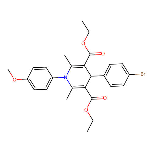 Diethyl 4-(4-bromophenyl)-1-(4-methoxyphenyl)-2,6-dimethyl-4H-pyridine-3,5-dicarboxylate structure