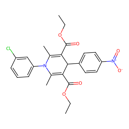 Diethyl 1-(3-chlorophenyl)-2,6-dimethyl-4-(4-nitrophenyl)-4H-pyridine-3,5-dicarboxylate structure