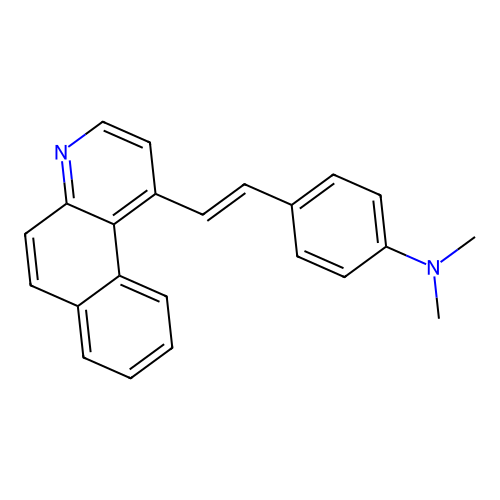 4-[(E)-2-benzo[f]quinolin-1-ylvinyl]-N,N-dimethyl-aniline structure