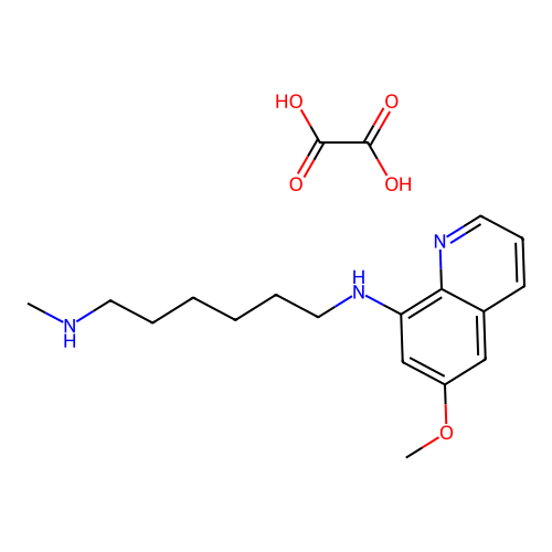 N'-(6-methoxyquinolin-8-yl)-N-methylhexane-1,6-diamine;oxalic acid structure