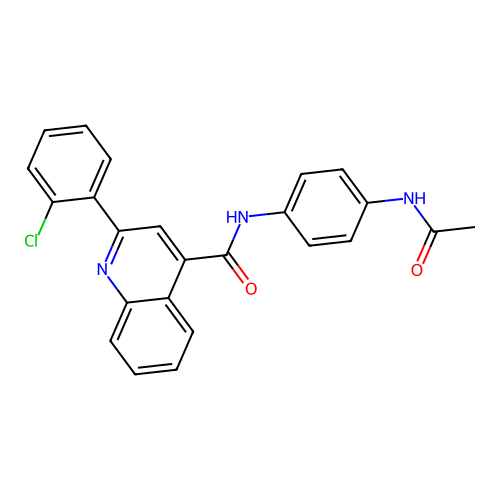 N-(4-acetamidophenyl)-2-(2-chlorophenyl)quinoline-4-carboxamide structure