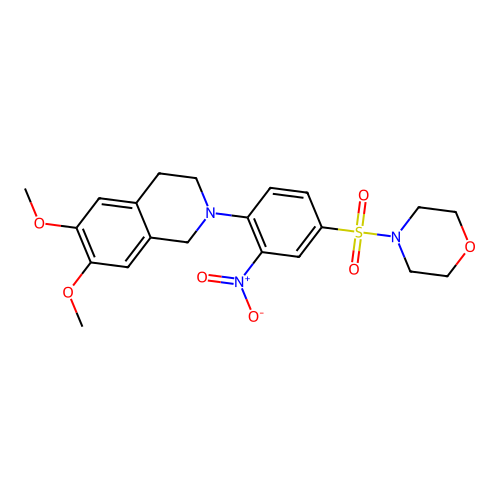 4-((4-(6,7-dimethoxy-3,4-dihydroisoquinolin-2(1H)-yl)-3-nitrophenyl)sulfonyl)morpholine structure
