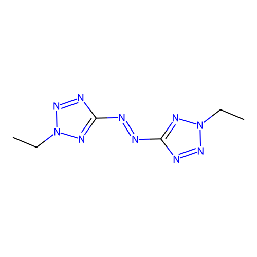 Bis(2-ethyltetrazol-5-yl)diazene structure