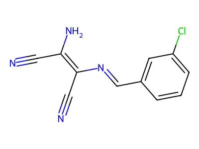 2-Amino-3-[(3-chlorophenyl)methylideneamino]but-2-enedinitrile structure