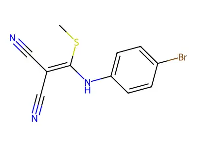 [(4-Bromoanilino)(methylsulfanyl)methylidene]propanedinitrile structure