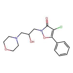 4-chloro-2-[(2R)-2-hydroxy-3-morpholin-4-ylpropyl]-5-phenyl-1,2-oxazol-3-one structure