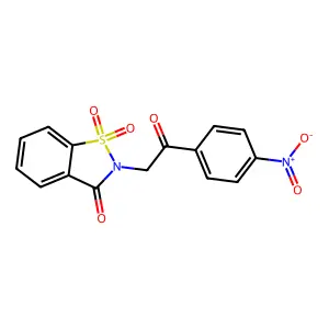 2-[2-(4-Nitrophenyl)-2-oxoethyl]-1,1-dioxo-1,2-benzothiazol-3-one structure