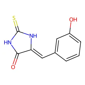 (5E)-5-[(3-hydroxyphenyl)methylidene]-2-sulfanylideneimidazolidin-4-one structure