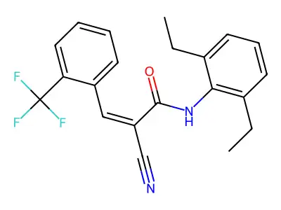 2-cyano-N-(2,6-diethylphenyl)-3-[2-(trifluoromethyl)phenyl]prop-2-enamide structure