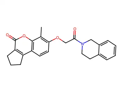 7-[2-(3,4-dihydroisoquinolin-2(1H)-yl)-2-oxoethoxy]-6-methyl-2,3-dihydrocyclopenta[c]chromen-4(1H)-one structure