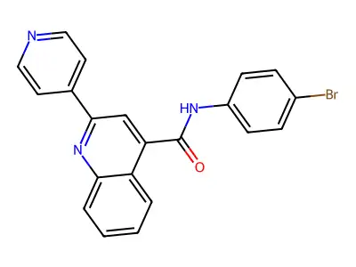 N-(4-bromophenyl)-2-(pyridin-4-yl)quinoline-4-carboxamide structure