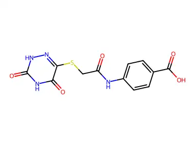 4-[[2-[(3,5-dioxo-2H-1,2,4-triazin-6-yl)sulfanyl]acetyl]amino]benzoic Acid structure