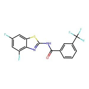 N-(4,6-difluoro-1,3-benzothiazol-2-yl)-3-(trifluoromethyl)benzamide structure