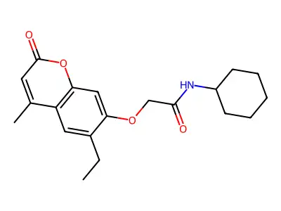 N-cyclohexyl-2-[(6-ethyl-4-methyl-2-oxo-2H-chromen-7-yl)oxy]acetamide structure